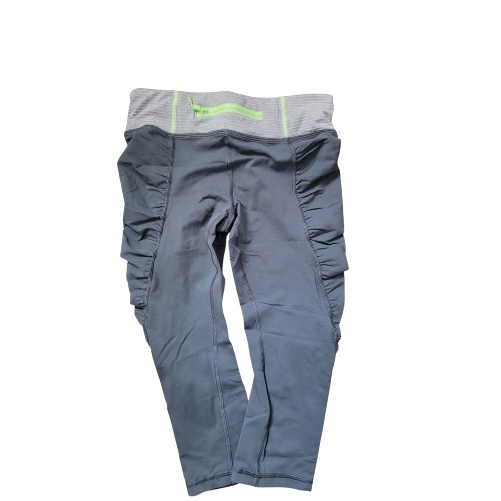 Lululemon Pants Women's Size 4  Gray Ruched Stretch Cropped Activewear Leggings